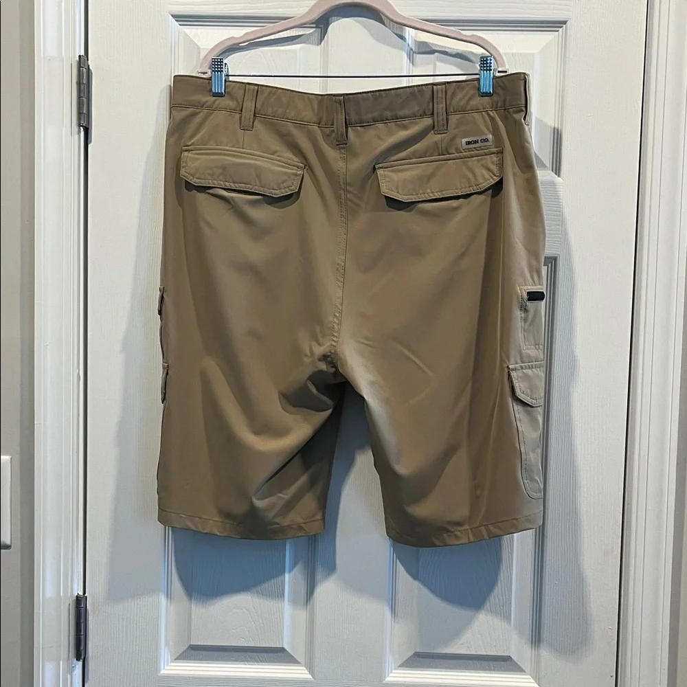 Iron Co Men's Khaki Stretch Cargo Outdoor Quick‎ Dry Shorts Size 38
